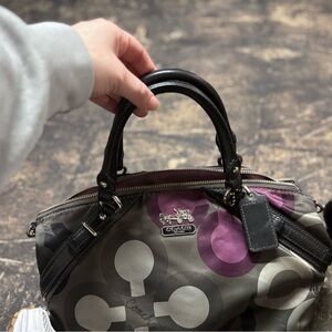 Coach Women's Black and Purple Satchel